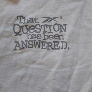 White XL reebok the answer t-shirt